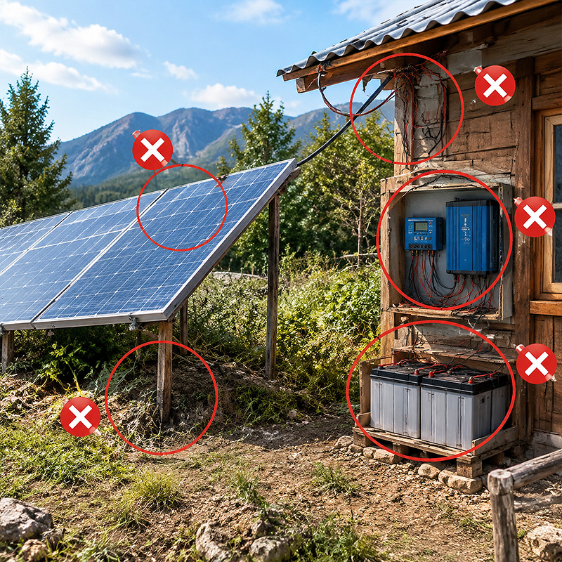 Errores de diseño solar aislado: diagnóstico práctico