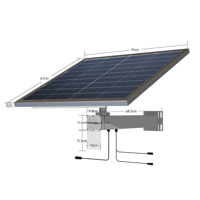 Sistema solar Maxsol CS12060 con panel monocristalino de 120 W y batería LiFePO4 de 12,8 V y 60 Ah