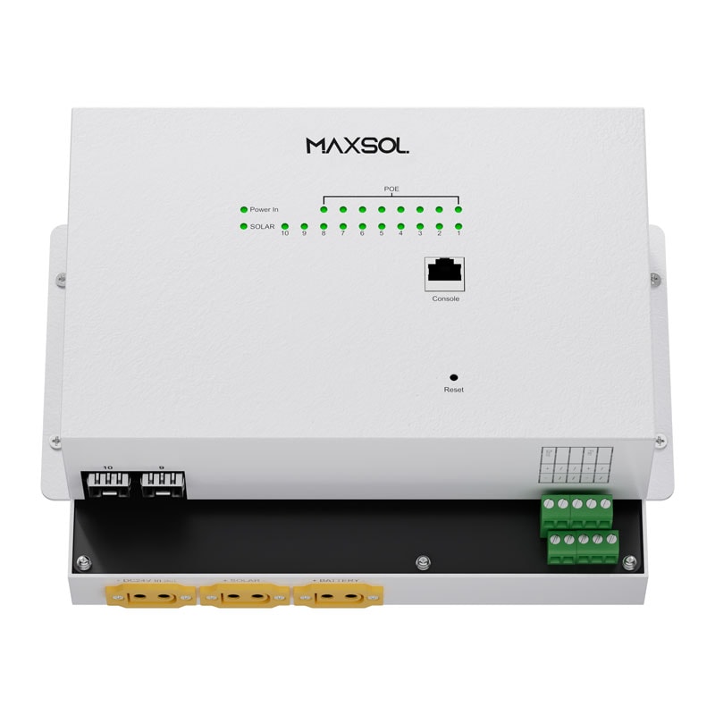 Switch PoE industrial solar gestionable Maxsol IOT2802SFG-S