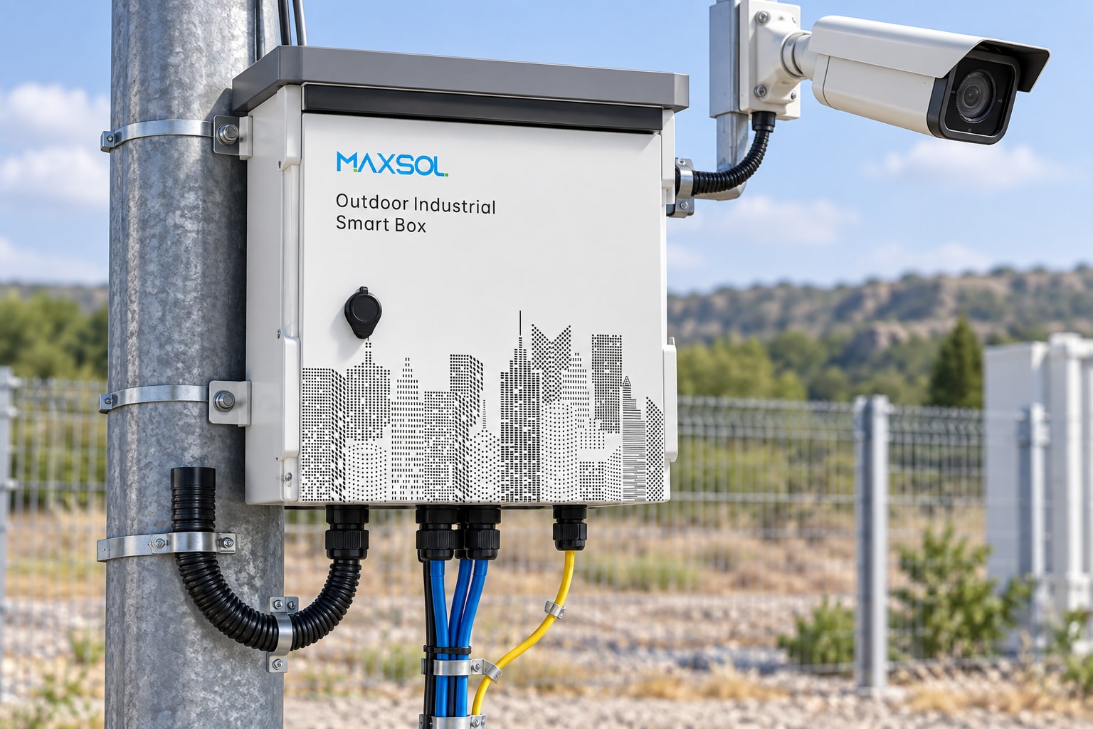 Caja Ethernet inteligente Maxsol SBOX2802SFG-I con protección IP65 para instalaciones PoE exteriores
