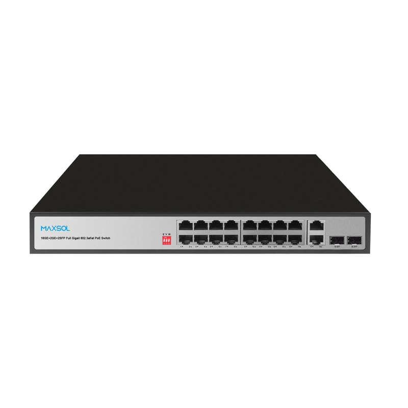 Conmutador PoE Gigabit no gestionado de largo alcance con 16 puertos, 200W